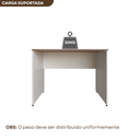 Ver imagem 4 de Escrivaninha Mesa Escritório 120cmx70cm 120cm Branca E Carvalho Mel