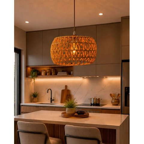 Pendente Corda Sisal Náutica com LED Branco Quente 2400k