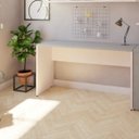 Ver imagem 2 de Escrivaninha Mesa Escritório 120CMX70CM 120cm Branca e Cinza Cristal