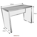 Ver imagem 3 de Escrivaninha Mesa Escritório 120CMX70CM 120cm Branca e Cinza Cristal