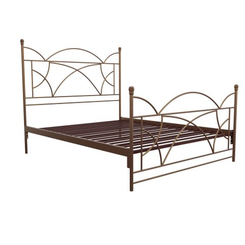 Cama de Ferro Arábia Queen Size Icamas Marrom com ouro Envelhecido