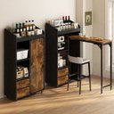Ver imagem 3 de Bancada Balcão/mesa de Cozinha com Mesa Dobrável e 2 Gavetas Preto e Madeira