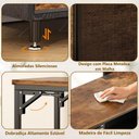 Ver imagem 7 de Bancada Balcão/mesa de Cozinha com Mesa Dobrável e 2 Gavetas Preto e Madeira