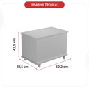 Ver imagem 5 de Banco Bau Luquinha Tampo Fresado Basculante Rodízios em Gel Off White Ofertamo