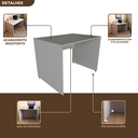 Ver imagem 6 de Escrivaninha Mesa Escritório 120cmx70cm 120cm Cinza Cristal