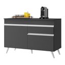 Ver imagem 1 de Balcão Cozinha Gabinete Pia 120 Cm 2 Portas 1 Gaveta Veneza Multimóveis Mp3680.898 Preto/branco