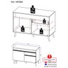 Balcão Cozinha Gabinete Pia 120 Cm 2 Portas 1 Gaveta Veneza Multimóveis Mp3680.898 Preto/branco - 3