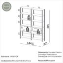 Ver imagem 4 de Estante para Livros 100% MDF 1 Porta 2 Gavetas com Nichos e Prateleiras 144x185x32cm