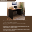 Ver mais imagens de Escrivaninha Mesa Escritório 120cmx70cm 120cm Preto E Carvalho Mel