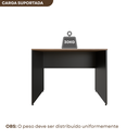 Ver imagem 4 de Escrivaninha Mesa Escritório 120cmx70cm 120cm Preto E Carvalho Mel