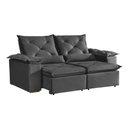 Ver imagem 1 de Sofá Retrátil e Reclinável Atenas 3 Lugares 196cm Cinza Suede Rei de Casa