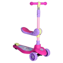 Ver imagem 2 de Patinete Infantil com Assento, 3 Rodas, Uni Toys, Função 2 em 1, Cor Rosa e Lilás