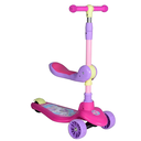 Ver imagem 4 de Patinete Infantil com Assento, 3 Rodas, Uni Toys, Função 2 em 1, Cor Rosa e Lilás
