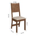 Ver imagem 6 de Conjunto Sala de Jantar Fidelitá Atenas 110cm com 4 Cadeiras Noce/off-white Assento Linho
