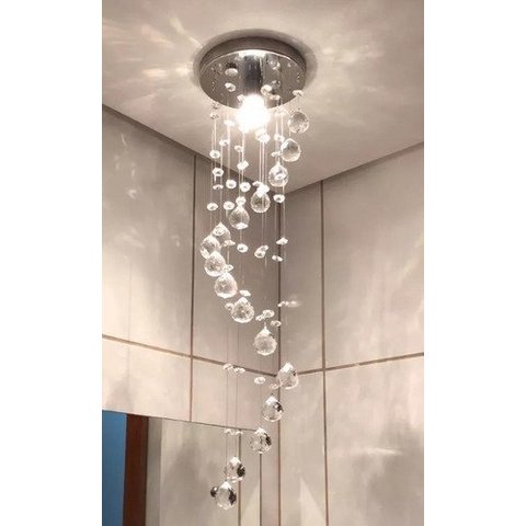 Lustre De Cristal,espiral Para Quarto/ Corredor:110V/220V (Bivolt)/ESPELHADO/50cm
