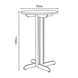 Kit 8 Mesas Bistrô Drinks em Mdf Preto Madeira Maciça Preto 1,10m X 0,70m Cozinha Bar Restaurante - 3