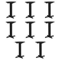 Kit 8 Mesas Bistrô Drinks em Mdf Preto Madeira Maciça Preto 1,10m X 0,70m Cozinha Bar Restaurante - 1