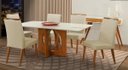 Ver imagem 1 de Mesa de jantar + 6 cadeiras Roma tampo Atenas 180 cm palha