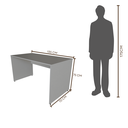 Ver imagem 3 de Escrivaninha Mesa Escritório 135CMX70CM 135cm Cinza Cristal