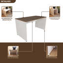 Ver imagem 7 de Escrivaninha Mesa Escritório 140cmx70cm 140cm Branca E Carvalho Mel