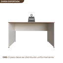 Ver imagem 4 de Escrivaninha Mesa Escritório 140cmx70cm 140cm Branca E Carvalho Mel