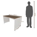 Ver imagem 3 de Escrivaninha Mesa Escritório 140cmx70cm 140cm Branca E Carvalho Mel