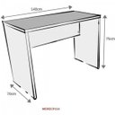 Ver imagem 3 de Escrivaninha Mesa Escritório 140CMX70CM 140cm Branca e Cinza Cristal