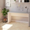 Ver imagem 2 de Escrivaninha Mesa Escritório 140CMX70CM 140cm Branca e Cinza Cristal