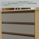 Ver mais imagens de Cozinha Compacta Modulada 4 Peças 5 Portas 2 Gavetas Pérola Cinza/Jequitibá/Granizo