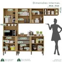 Ver imagem 5 de Cozinha Compacta Modulada 4 Peças 5 Portas 2 Gavetas Pérola Cinza/Jequitibá/Granizo