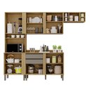 Ver imagem 4 de Cozinha Compacta Modulada 4 Peças 5 Portas 2 Gavetas Pérola Cinza/Jequitibá/Granizo