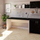 Ver imagem 2 de Escrivaninha Mesa Escritório 140CMX70CM 140cm Branca e Preto