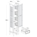 Ver imagem 3 de Cristaleira Remy Preta 1 Porta 1 Gaveta Base Amendoa 180cm - 58757