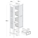 Ver imagem 3 de Cristaleira Remy Preta 1 Porta 1 Gaveta Base Amendoa 180cm - 58757