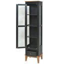 Ver imagem 2 de Cristaleira Remy Preta 1 Porta 1 Gaveta Base Amendoa 180cm - 58757