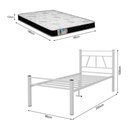 Ver imagem 4 de Cama Solteiro de Ferro Reforçada Estrutura Metálica Resistente com Colchão D20 para Quarto - Branco