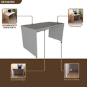 Ver imagem 7 de Escrivaninha Mesa Escritório 140cmx70cm 140cm Cinza Cristal