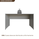 Ver imagem 4 de Escrivaninha Mesa Escritório 140cmx70cm 140cm Cinza Cristal