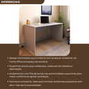 Ver mais imagens de Escrivaninha Mesa Escritório 140cmx70cm 140cm Cinza Cristal