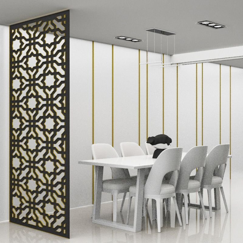 Painel Vazado Divisória Mdf Istambul Preto - 1,80x2,60m | MadeiraMadeira