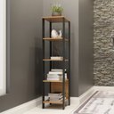 Ver imagem 3 de Kit 3 Estantes para Livros 5 Prateleiras 135CMX33CM Office Laranja/Freijó/Preto