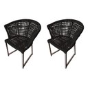 Ver imagem 1 de Kit 2 Cadeiras de Jantar Area Externa Salinas em Corda Naútica Base Alumínio Rami - Preta