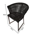 Ver imagem 5 de Kit 2 Cadeiras de Jantar Area Externa Salinas em Corda Naútica Base Alumínio Rami - Preta