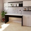 Ver imagem 2 de Escrivaninha Mesa Escritório 140CMX70CM 140cm Preto e Branca