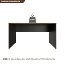 Ver imagem 4 de Escrivaninha Mesa Escritório 140cmx70cm 140cm Preto E Carvalho Mel