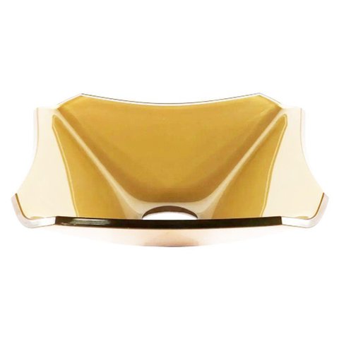 Cuba de Vidro Quadrada Chanfrada 30cm Dourado Real
