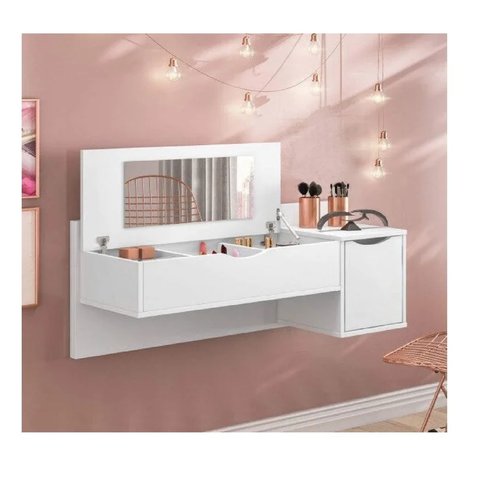 Penteadeira Suspensa Camarim com Espelho Blush - Leartam