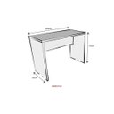 Ver imagem 3 de Mesa Reta Corp Móveis 160cm Bramov Branca E Ameixa Negra
