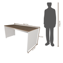 Ver imagem 3 de Escrivaninha Mesa Escritório 160CMX70CM 160cm Branca e Carvalho Mel Bege