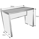 Ver imagem 3 de Escrivaninha Mesa Escritório 160CMX70CM 160cm Branca e Cinza Cristal